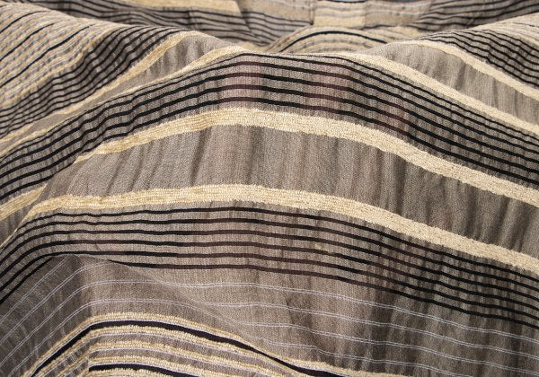 ISSEY MIYAKE HaaT Pile Stripe Jacquard Blouse Beige Size 2