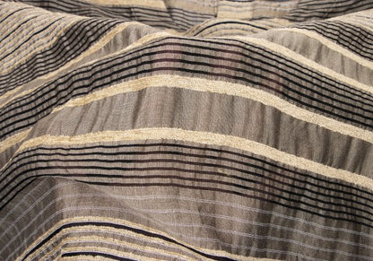 ISSEY MIYAKE HaaT Pile Stripe Jacquard Blouse Beige Size 2