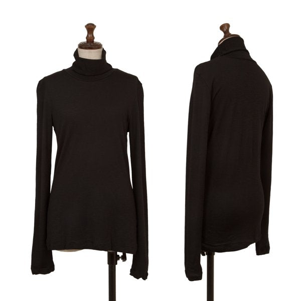 ISSEY MIYAKE HaaT Wool Nylon Turtleneck Top Black Size 2