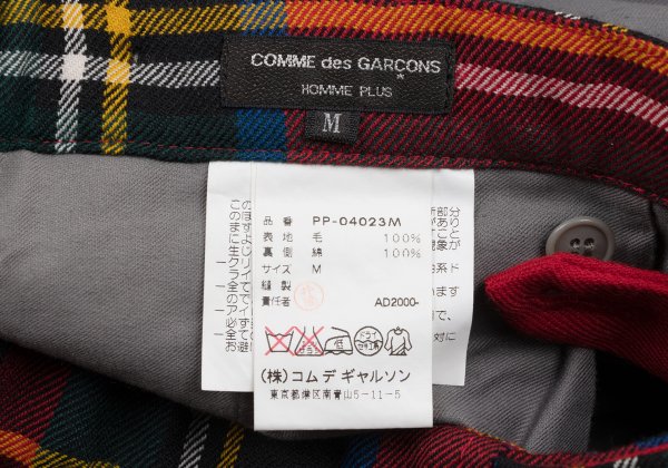 COMME des GARCONS HOMME PLUS 00AW Check Pants Red Size M