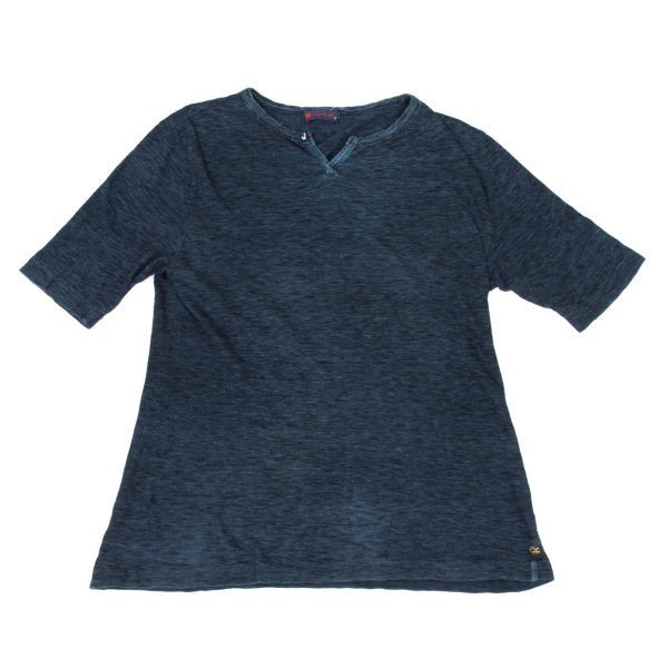 45rpm 45R Indigo Dyed Bead Button T-Shirt Blue Size 2