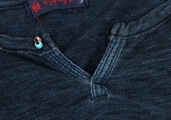 45rpm 45R Indigo Dyed Bead Button T-Shirt Blue Size 2