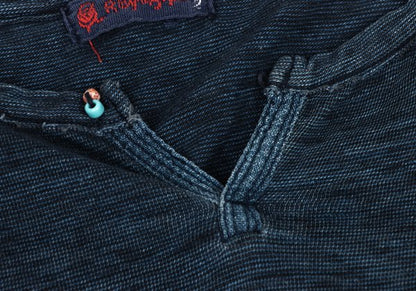 45rpm 45R Indigo Dyed Bead Button T-Shirt Blue Size 2