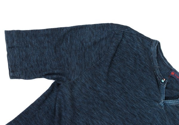 45rpm 45R Indigo Dyed Bead Button T-Shirt Blue Size 2