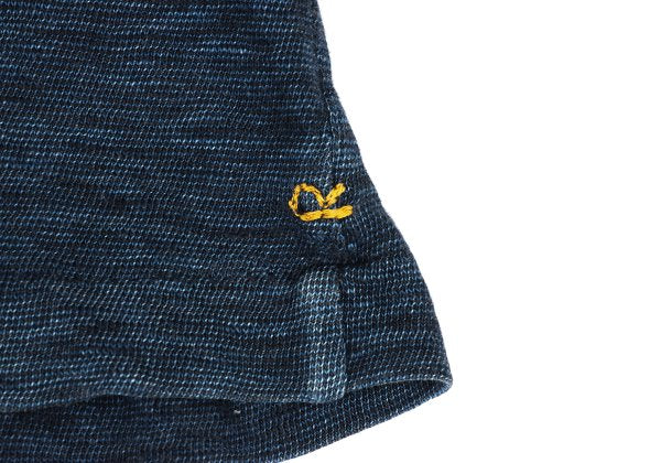 45rpm 45R Indigo Dyed Bead Button T-Shirt Blue Size 2
