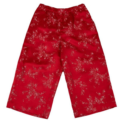 COMME des GARCONS Lame Thread Floral Pants Red Size S
