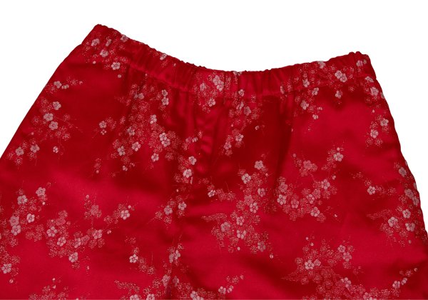 COMME des GARCONS Lame Thread Floral Pants Red Size S