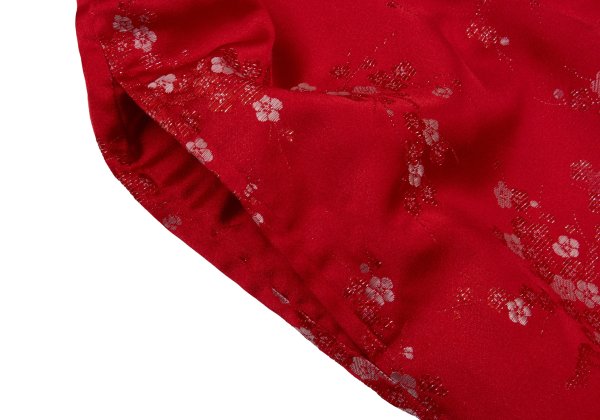 COMME des GARCONS Lame Thread Floral Pants Red Size S