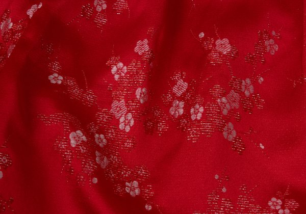 COMME des GARCONS Lame Thread Floral Pants Red Size S
