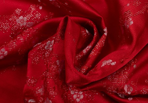 COMME des GARCONS Lame Thread Floral Pants Red Size S