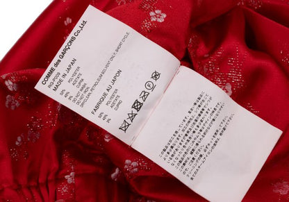 COMME des GARCONS Lame Thread Floral Pants Red Size S