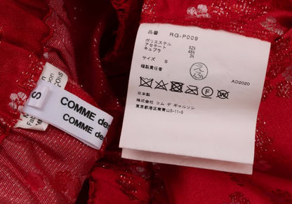 COMME des GARCONS Lame Thread Floral Pants Red Size S