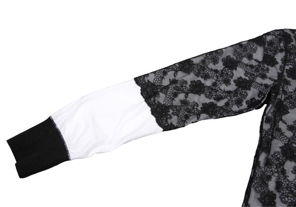 Jean Paul GAULTIER HOMME Floral Lace Long Sleeve Top Black Size M