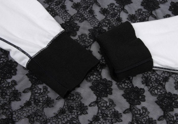 Jean Paul GAULTIER HOMME Floral Lace Long Sleeve Top Black Size M