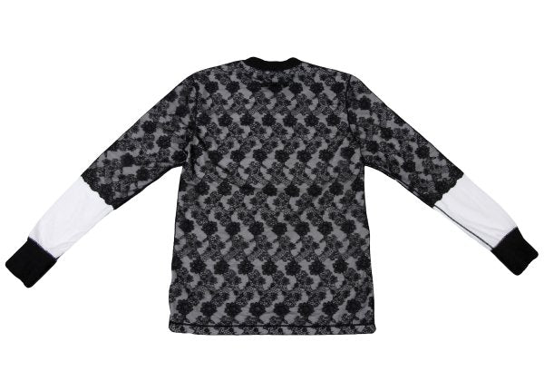 Jean Paul GAULTIER HOMME Floral Lace Long Sleeve Top Black Size M