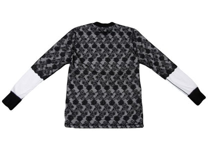 Jean Paul GAULTIER HOMME Floral Lace Long Sleeve Top Black Size M