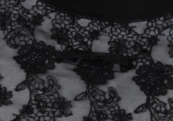 Jean Paul GAULTIER HOMME Floral Lace Long Sleeve Top Black Size M