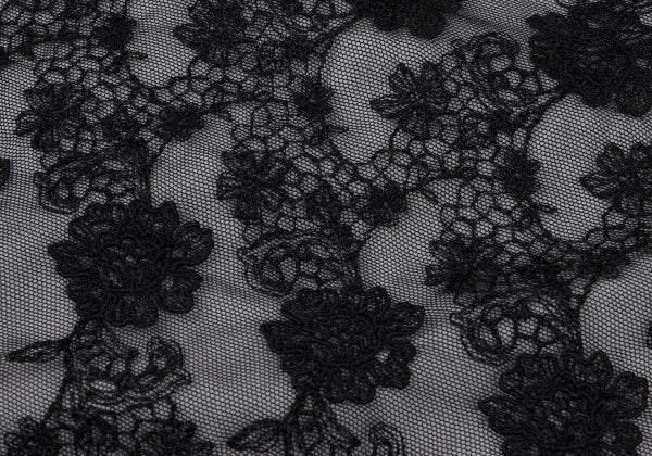Jean Paul GAULTIER HOMME Floral Lace Long Sleeve Top Black Size M