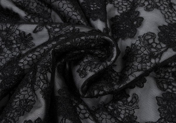 Jean Paul GAULTIER HOMME Floral Lace Long Sleeve Top Black Size M