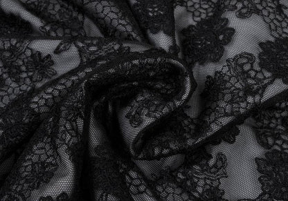 Jean Paul GAULTIER HOMME Floral Lace Long Sleeve Top Black Size M