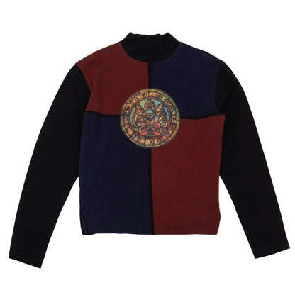 Jean Paul GAULTIER HOMME Emblem Print High Long Sleeve Top Size 48