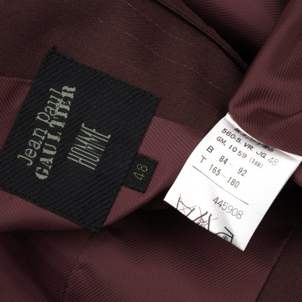 Jean Paul GAULTIER HOMME Wool Vest Bordeaux Size 48