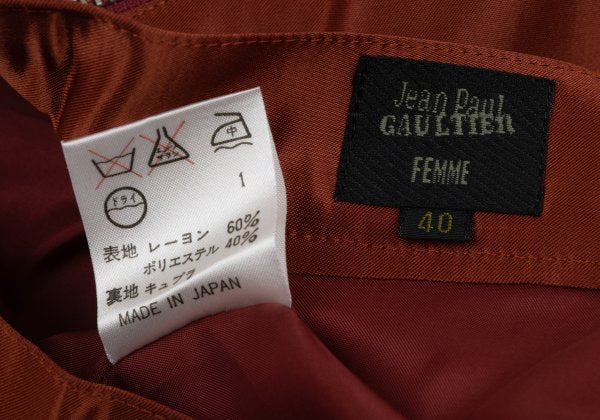 Jean Paul GAULTIER FEMME Rayon Back Zip Skirt Red Size 40