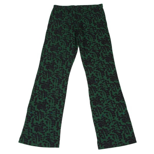 Zucca Wool Botanical Beaded Pants Green Black Size M