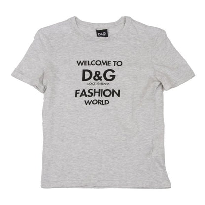 Dolce & Gabbana D&G Logo Print Heather T-Shirt Gray Size 40