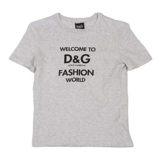 Dolce & Gabbana D&G Logo Print Heather T-Shirt Gray Size 40