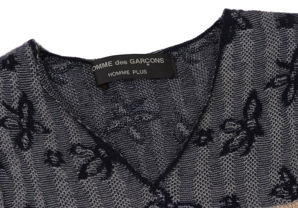 COMME des GARCONS HOMME PLUS Floral Line V-Neck Vest Knit Size M