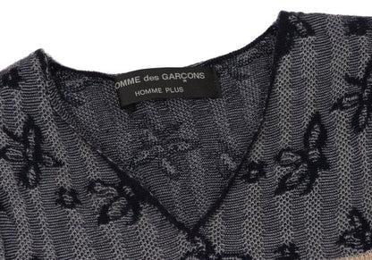COMME des GARCONS HOMME PLUS Floral Line V-Neck Vest Knit Size M
