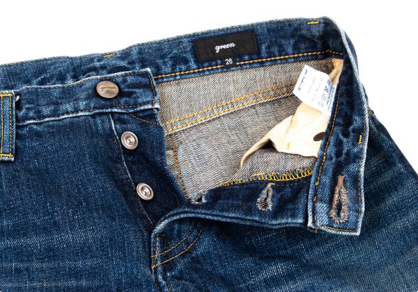 green Washed Indigo Slim Jeans Blue Size 26