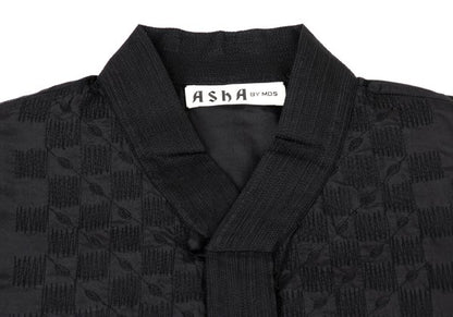 Issey Miyake ASHA BY MDS Silk Check Embroidery Blouse Size M