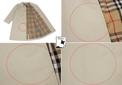 Burberrys' Polycotton Nova Check Lined Coat Beige Size 48