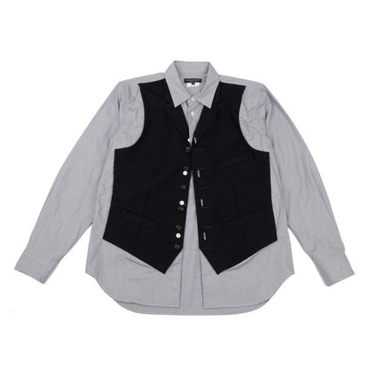 COMME des GARCONS HOMME PLUS Hybrid Vest Navy Gray Size XS