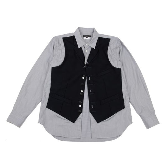 COMME des GARCONS HOMME PLUS Hybrid Vest Navy Gray Size XS