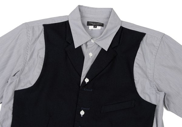 COMME des GARCONS HOMME PLUS Hybrid Vest Navy Gray Size XS