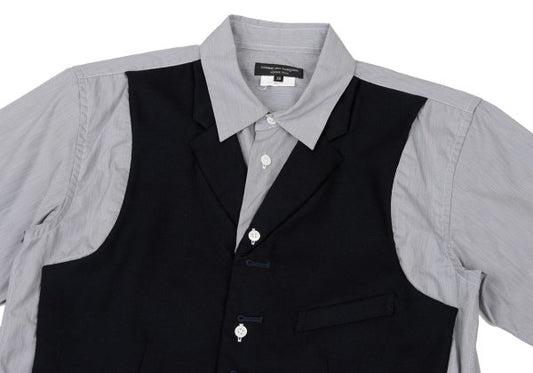COMME des GARCONS HOMME PLUS Hybrid Vest Navy Gray Size XS