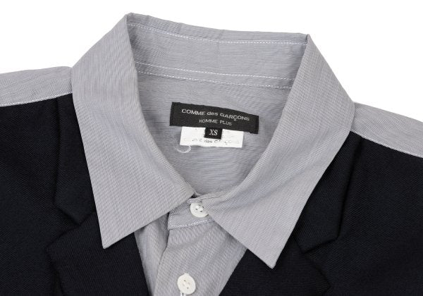 COMME des GARCONS HOMME PLUS Hybrid Vest Navy Gray Size XS