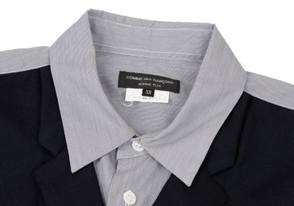 COMME des GARCONS HOMME PLUS Hybrid Vest Navy Gray Size XS