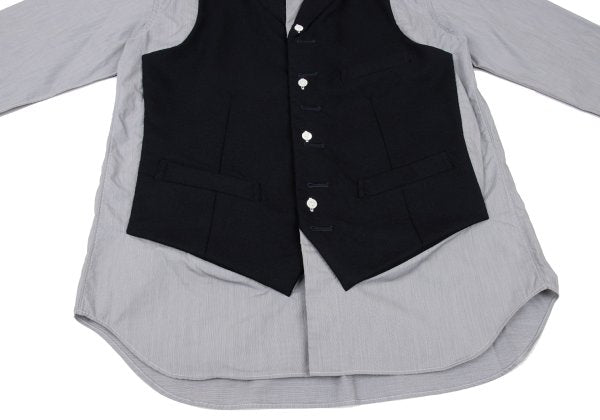 COMME des GARCONS HOMME PLUS Hybrid Vest Navy Gray Size XS