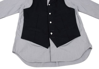 COMME des GARCONS HOMME PLUS Hybrid Vest Navy Gray Size XS