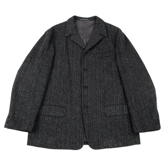 Y's for men Linen Blend Melange Blazer Black-Grey Size 3