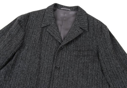 Y's for men Linen Blend Melange Blazer Black-Grey Size 3