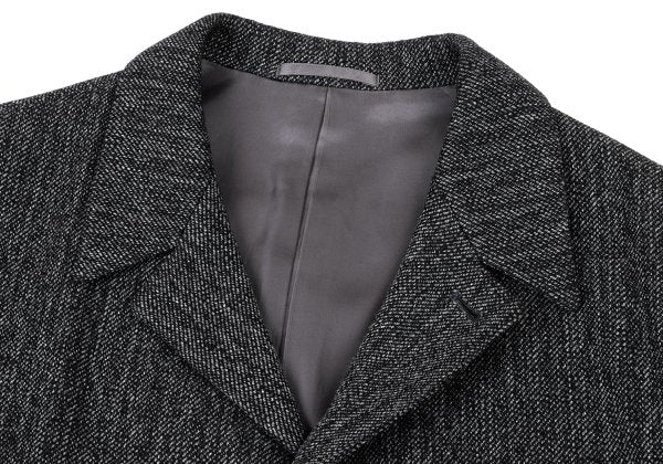 Y's for men Linen Blend Melange Blazer Black-Grey Size 3