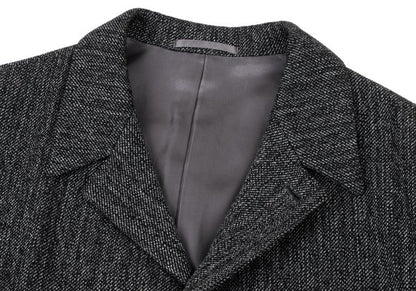 Y's for men Linen Blend Melange Blazer Black-Grey Size 3