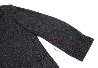 Y's for men Linen Blend Melange Blazer Black-Grey Size 3