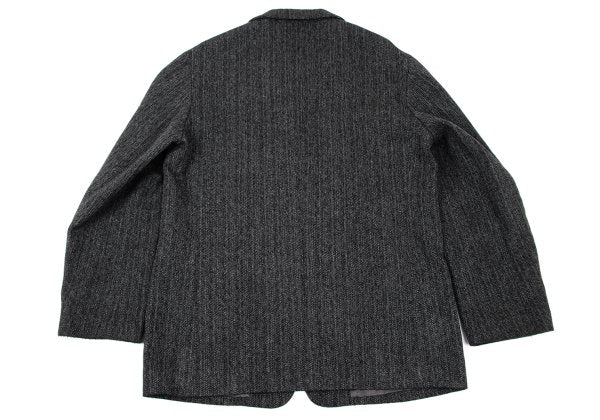 Y's for men Linen Blend Melange Blazer Black-Grey Size 3