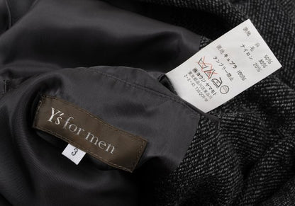 Y's for men Linen Blend Melange Blazer Black-Grey Size 3